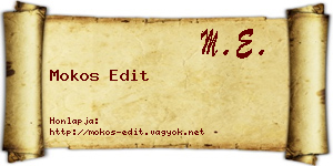 Mokos Edit névjegykártya